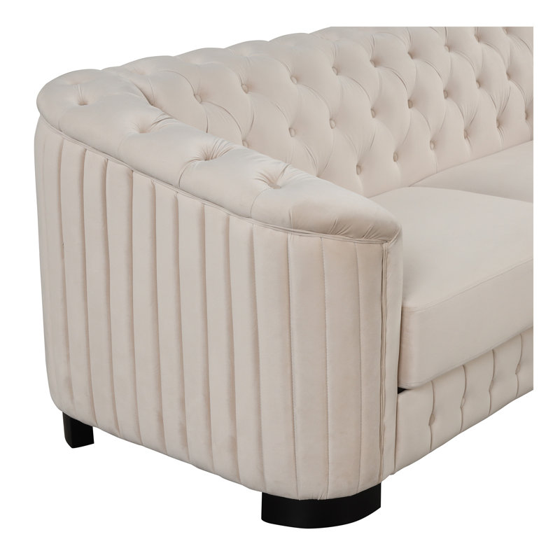 Canapé 82,4 po Mid Century Modern, Beige
