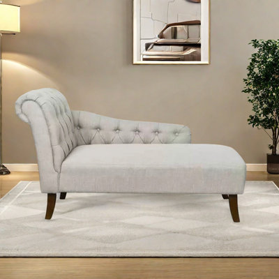 Elegant cotton and linen solid wood chair