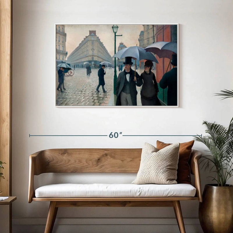 Paris, Paris, jour de pluie 1877, Cadre flottant blanc, 43 po x 29 po