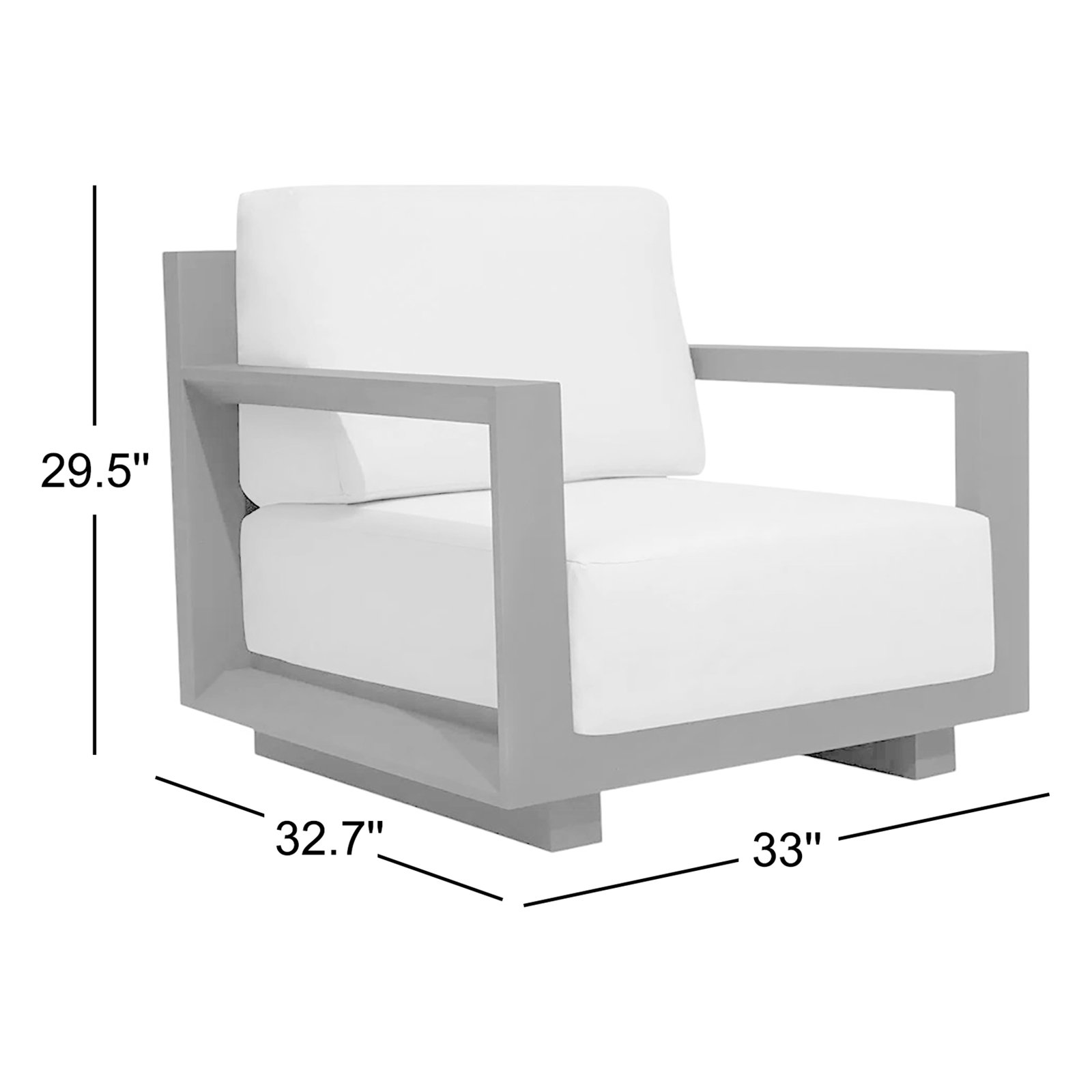 Aden Aluminum Outdoor Lounge Chair (Set of 2), Gray