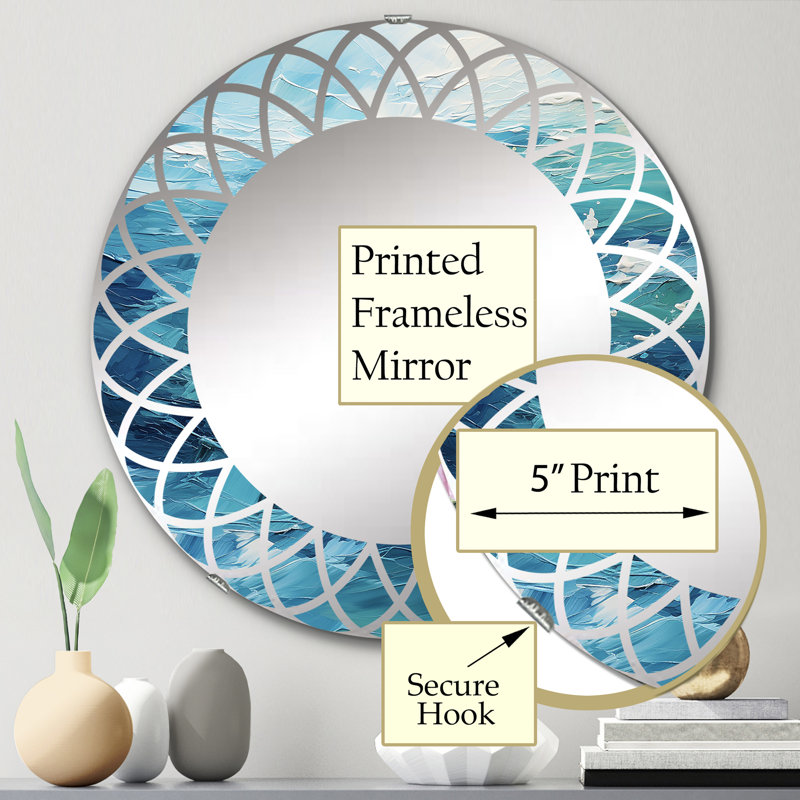 Brayville - Miroir mural moderne rond, 24 po x 24 po