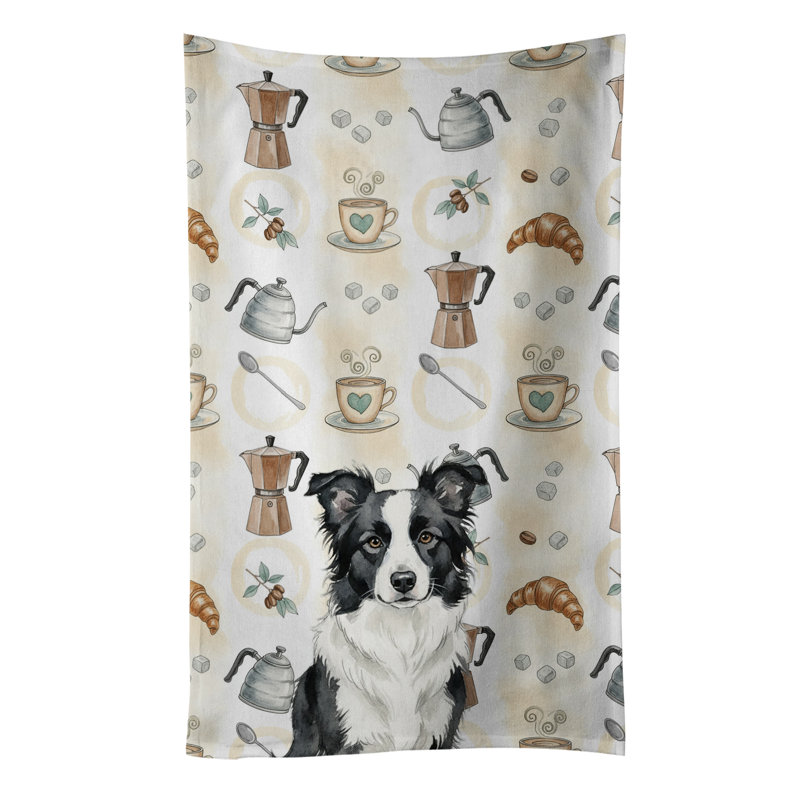 Border Collie Coffee Bar Kitchen Towel, Border Collie