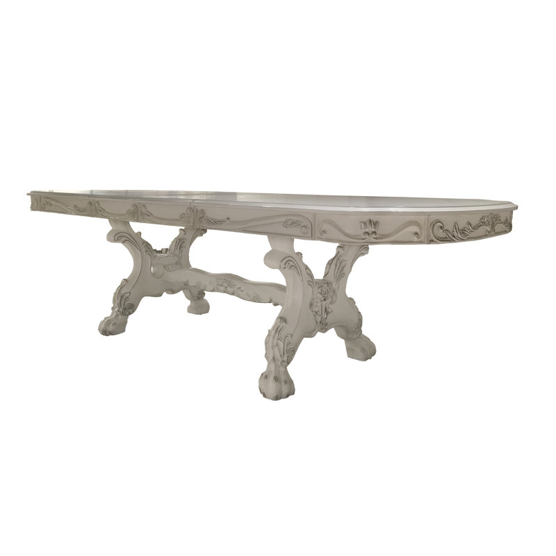 Bone White Finish Dining Table