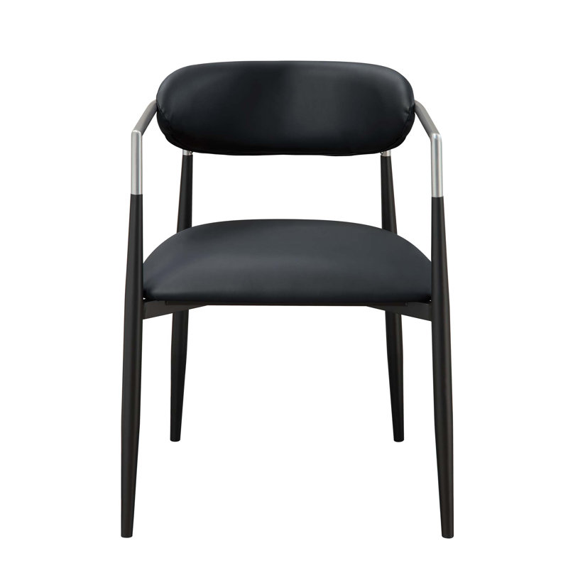 Chaise avec accoudoirs en cuir synthétique Gavan (ensemble de 2)