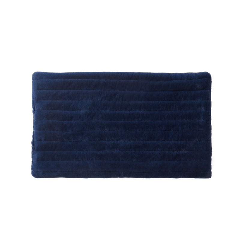 Memory Foam Non-Slip Bath Rug, Navy