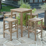 Avalon Outdoor 5 - Piece Teak Bar Height Dining Set