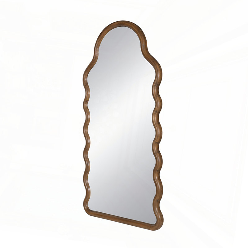 Miroir arqué en bois avec cadre unique