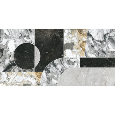 19.3 in. x 38.6 in. Polished Porcelain Tile