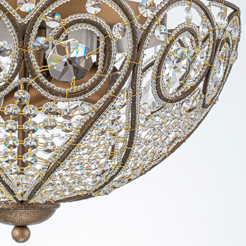 Plafonnier encastré en cristal 5 lumières Dzesika