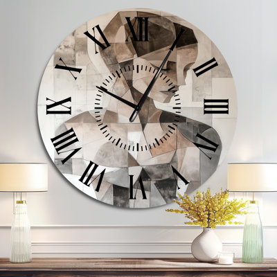 Femme en forme de cubiste - horloge murale ronde