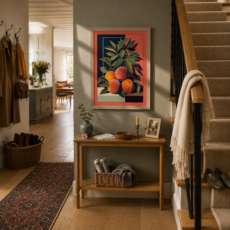 Citrus And Leaves Modern - Print, A2 - 59.4 x 42.0 cm, Oak