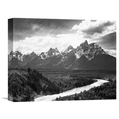 " View From River Valley Towards Snow Covered Mountains, Grand Teton National Park, Wyoming, 1941 " by Ansel Adams