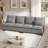 122" Waterproof Chenille Sofa with Collapsible Table, 4-Seat Sectional Upholstered Couch with Two Throw Pillows for Living Room, Apartment-226651410