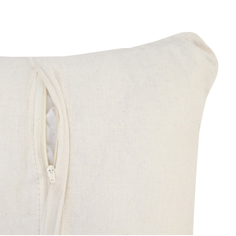 White and Multicolored Chevron Cotton Chindi Throw Pillow 20" x 20"