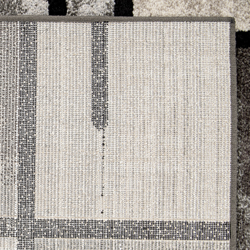 Latitude Run Aaron Geometric Charcoal Stain Resistant Area Rug, Rectangle  7'10" x 10'10"