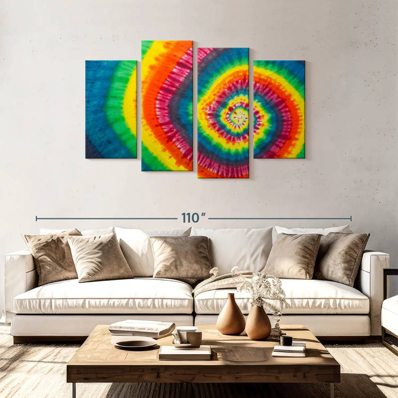 Avery Spiral Tie Dye Abstract, 48" H x 75" W