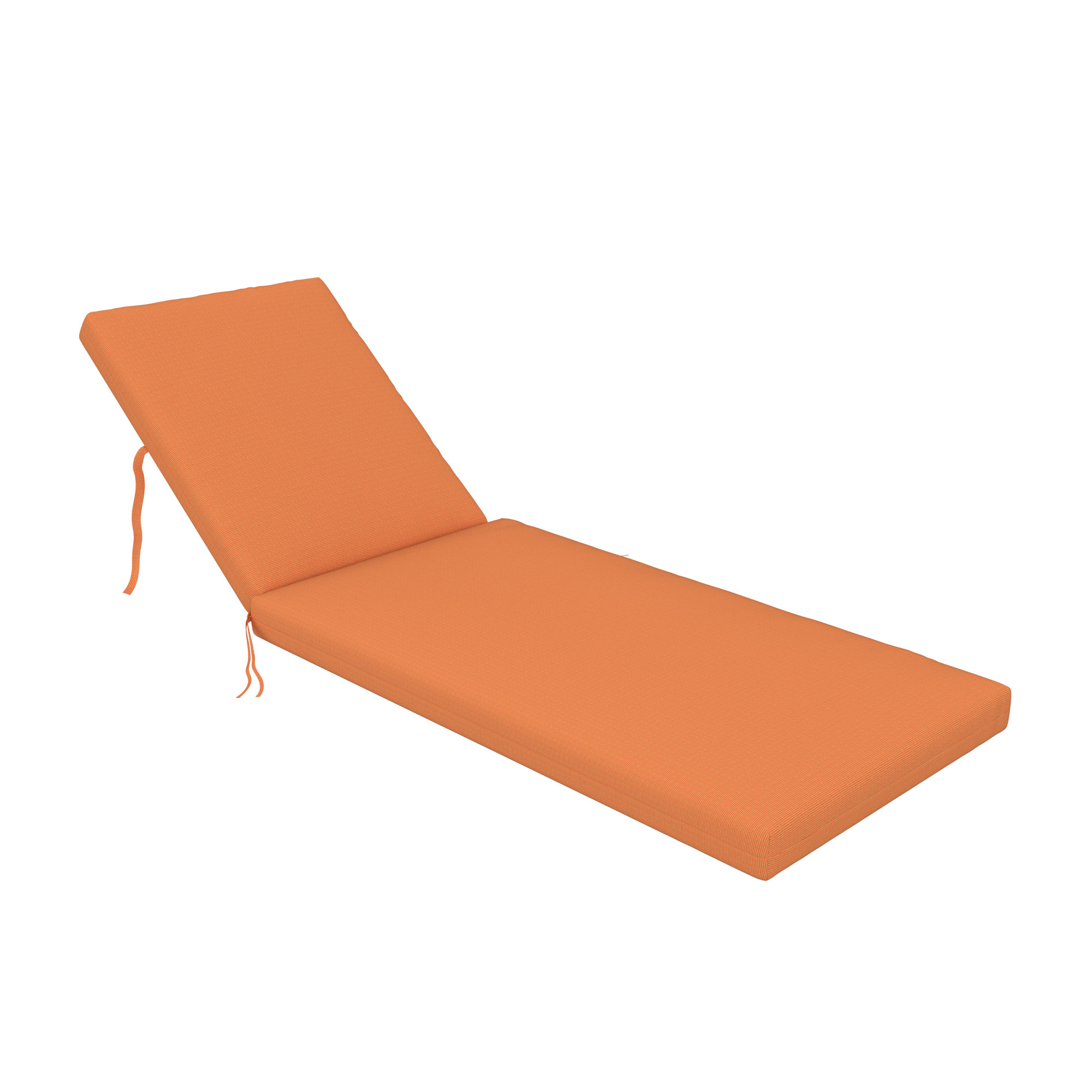 Outdoor Sunbrella® Chaise Lounge Cushion, Sunbrella Upholstery Tangerine Sunbrella® Canvas, 3.5" H x 25" W x 47"D