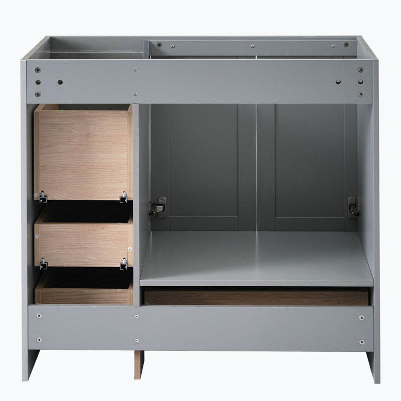 Meuble-lavabo de salle de bain sans lavabo, Gris