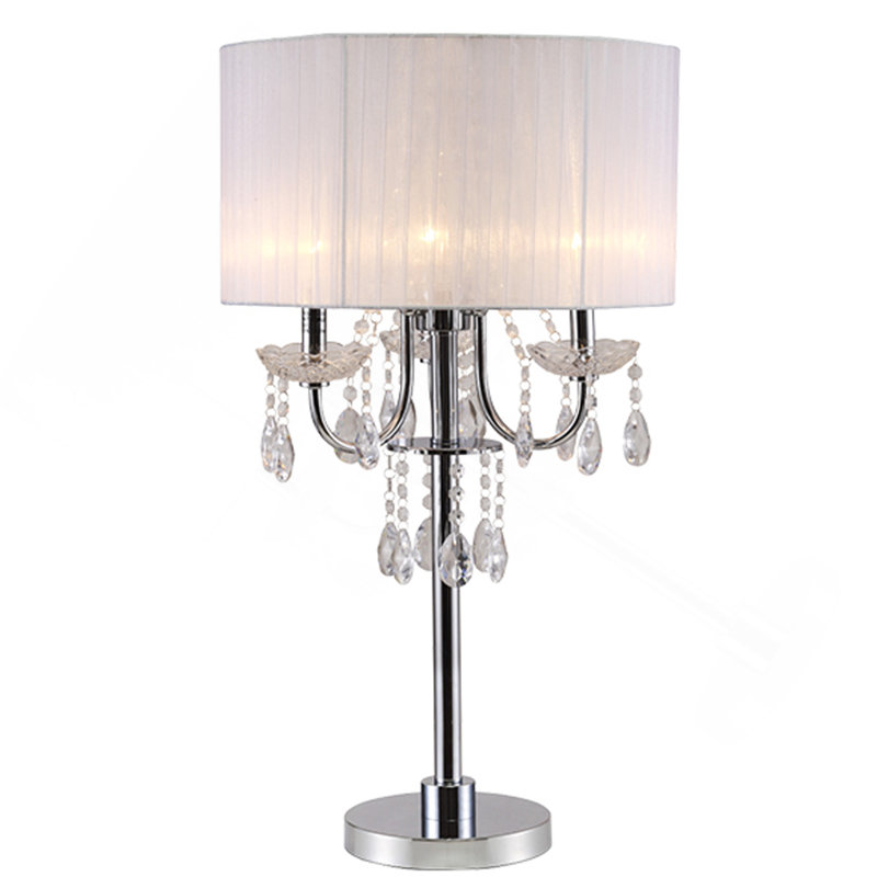 LAMPE DE TABLE EN CRISTAL 29,5 "H, Argent argent, Tactile