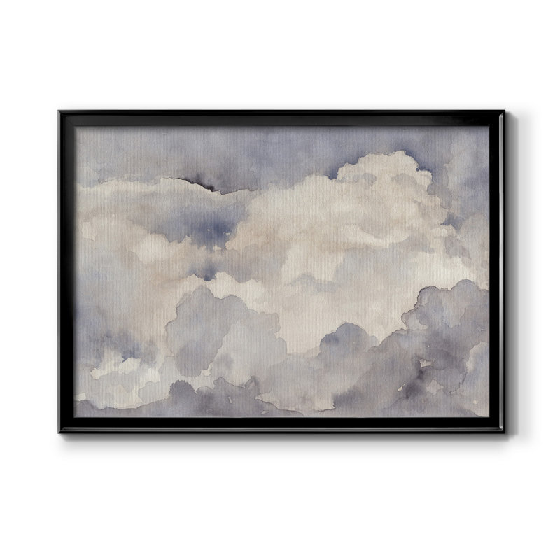 «Clouds In Neutral I» - peinture encadrée, Noir, H 30,5 po x l 42,5 po x P 1 po, Pas de tapis