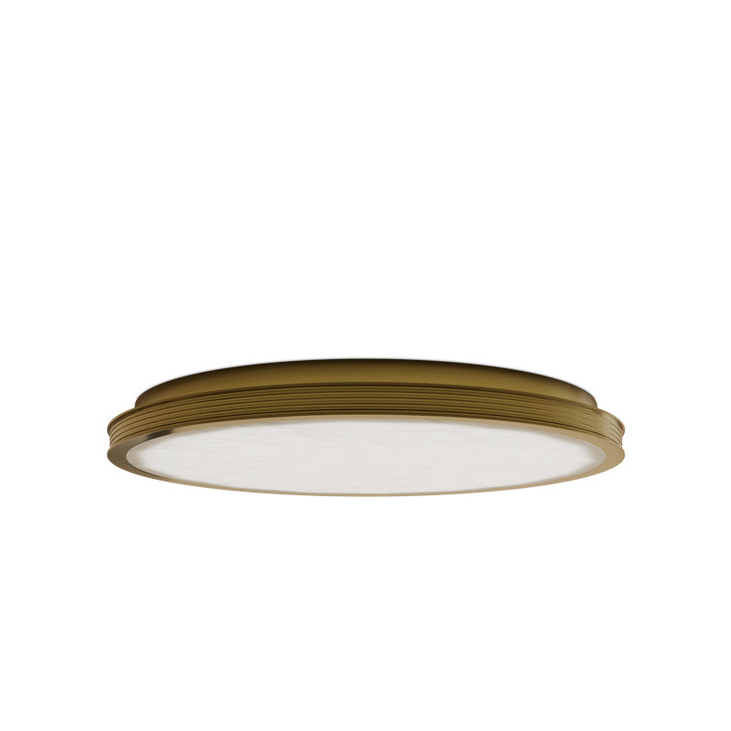 Aydan 1 - Light LED Flush Mount, 2.5" H x 23.5" W x 23.5" D, Polished Antique Brass, 47.5 W