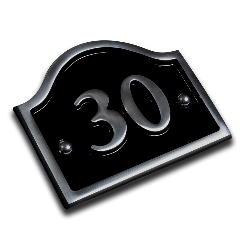 Jaclynn 11.5cm H Reflective Metal House Number, 30