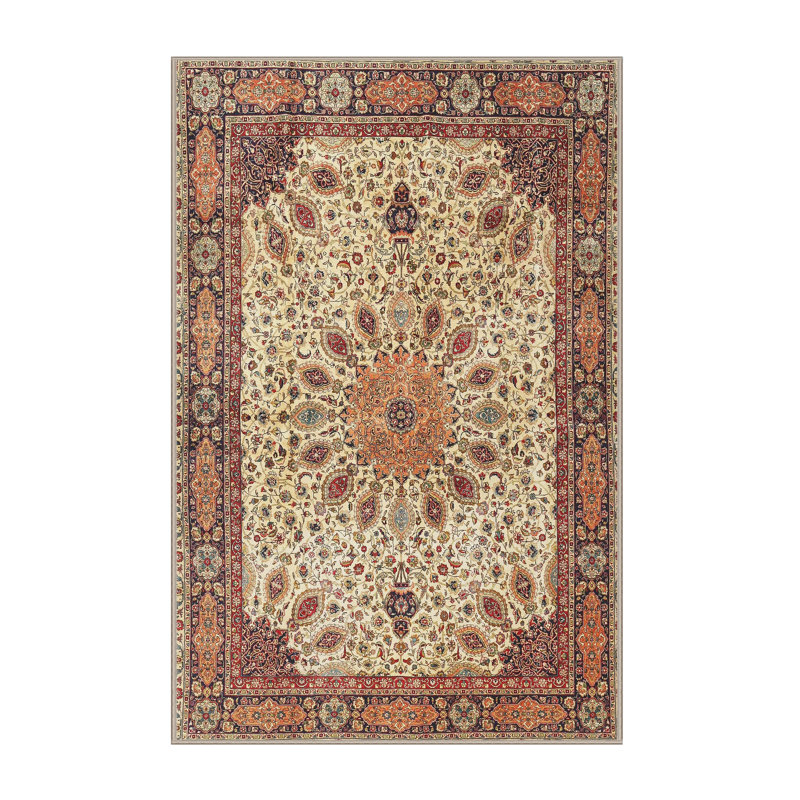 Tapis traditionnel beige/vert area, Rectangle 2 pi x 5 pi