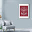 «Christmas Des - Deer and Heart Tree, Gray on Red», impression sur toile tendue-33417400