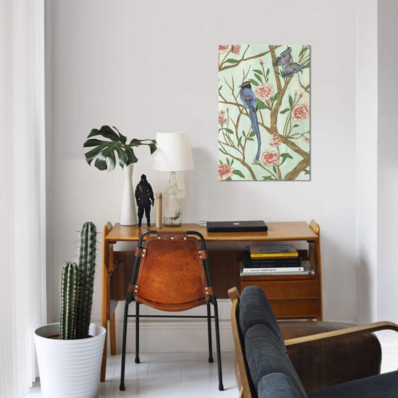 «Delicate Chinoiserie I» par Melissa Wang - impression sur toile tendue, H 40 po x l 26 po x P 1,5 po, Toile tendue