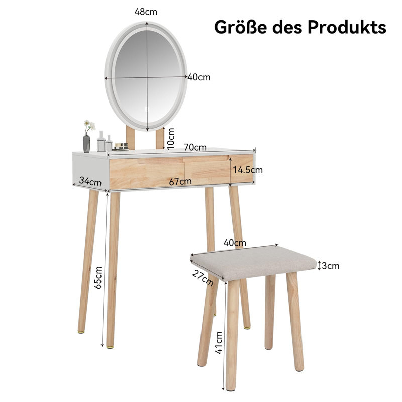 Fontenot Dressing Table with Mirror