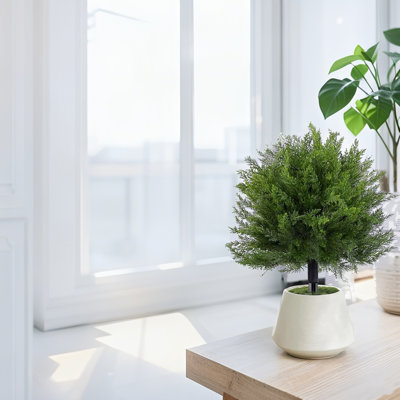 2 PCS d'extérieur Evergreen Simulation Cypress Tree Plug, adapté au paysage de jardin, au remplissage en pot et à l'embellissement de la terrasse, plantes vertes artificielles de haute qualité, ajoutant de l'élégance, sans entretien