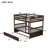 Full Over Full Bunk Bed with Trundle, Ladder, Guardrails, Convertible to 2 Full Beds, Rubber Wood Construction ,Espresso