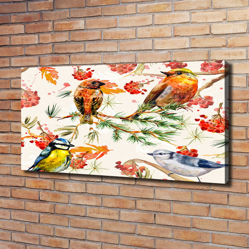 Conifers And Birds - Wrapped Canvas Print