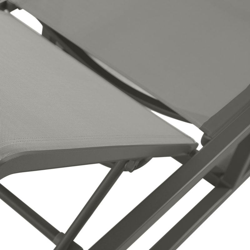 Serenata 76" Long Reclining Single Chaise, Gray/Gray Sling