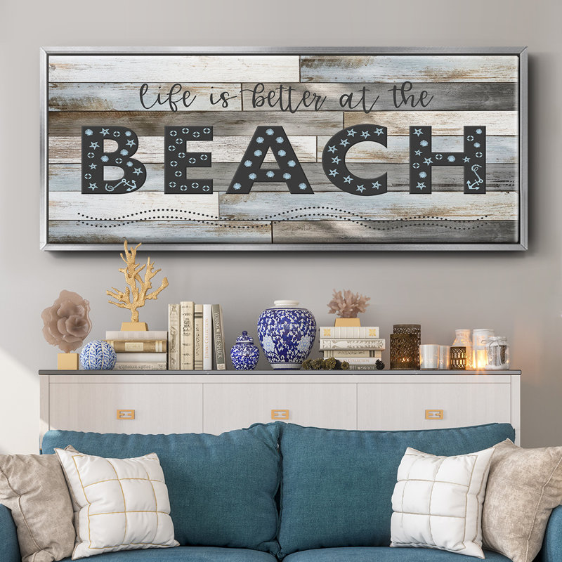 Better at the Beach- Framed Canvas