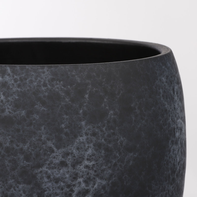 Outen Pot Round , Black, 31cm H x 33cm W x 33cm D