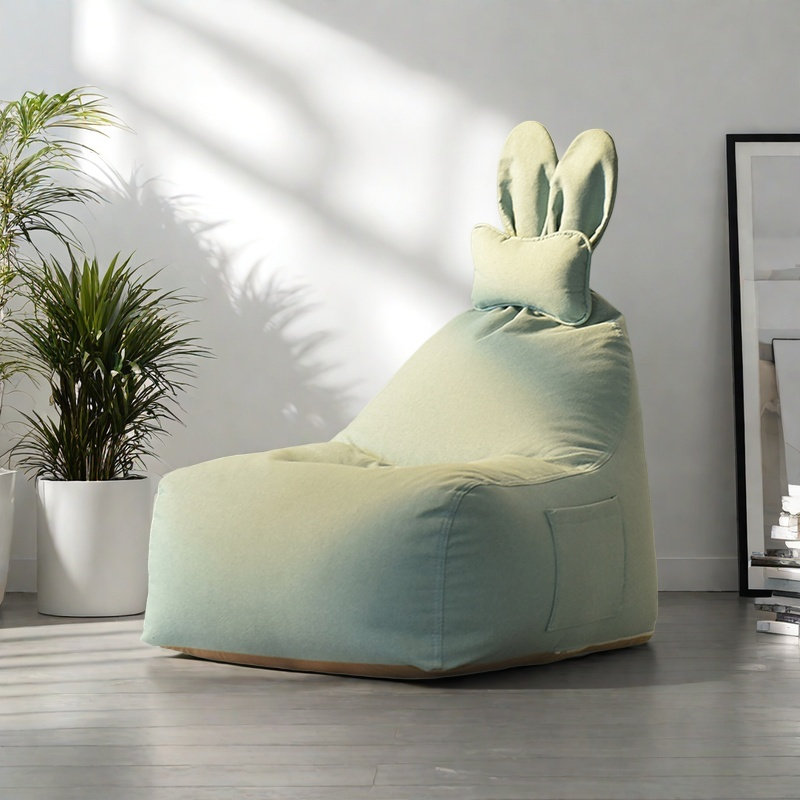 Canapé simple et mignon, H 33,46 po x l 23,62 po x P 27,55 po, Mélange de lin bleu