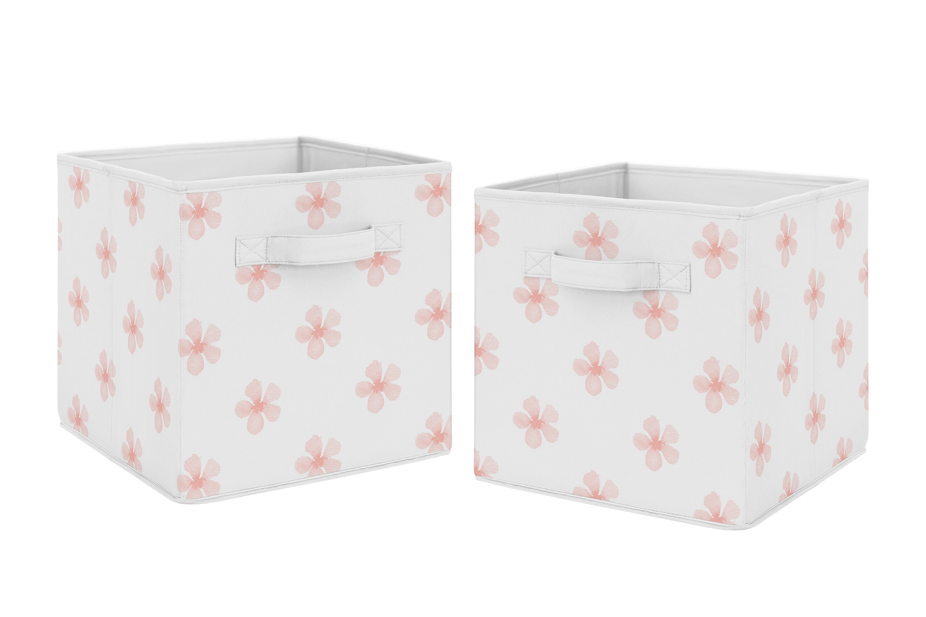 White Foldable Fabric Storage Bins for Boho Llama Collection