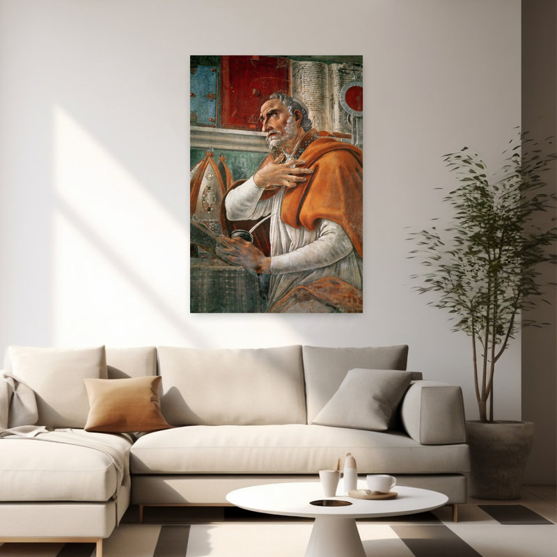 St. Augustine In His Cell, C.1480 Abstract Contemporary Wall Art Print by Sandro Botticelli - Wrapped Canvas Print