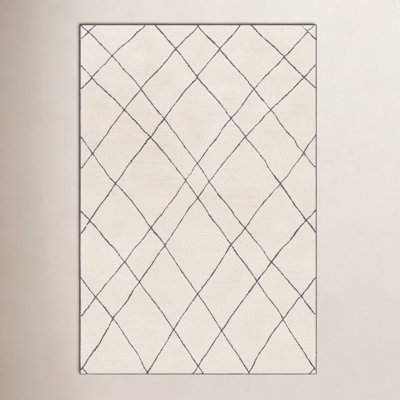 Seaton Black Cream Hand-Tufted Abstract Wool Rug