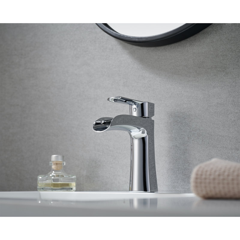 Tatcha Single Hole Single-Handle Waterfall Bathroom Faucet, Polished Chrome