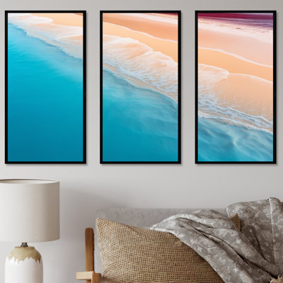 Tropical Beach, vue aérienne des vagues I - plage et océan, art mural