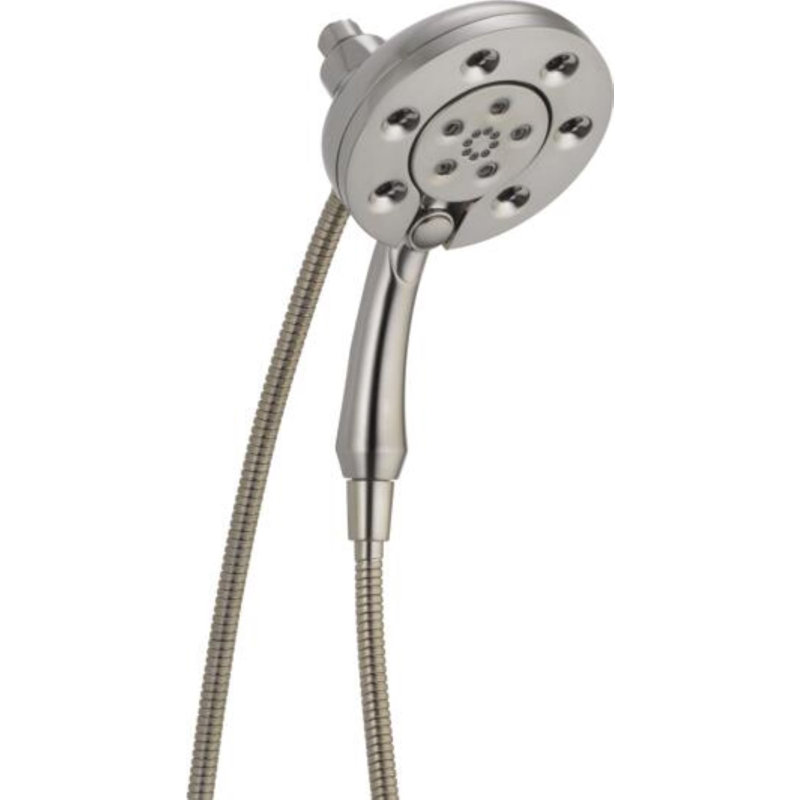 Pomme de douche double multifonction avec technologie H2Okinetic, Acier inoxydable Lumicoat