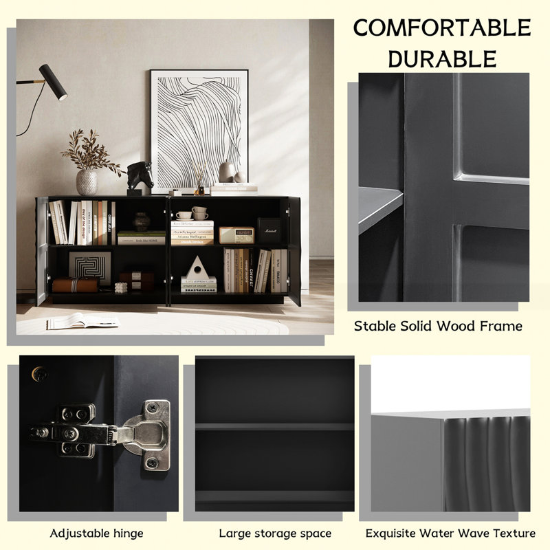 4 Doors Modern Accent Storage Sideboard