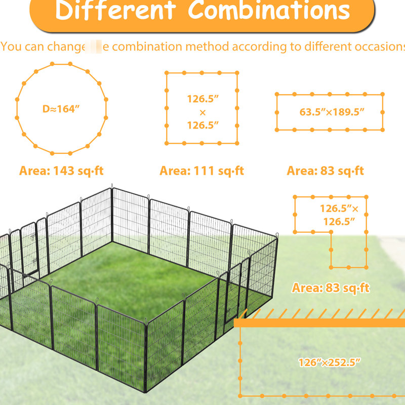 16 - parc extérieur pour chien, sécuritaire pour les animaux de compagnie, plusieurs formes de parc disponibles, librement