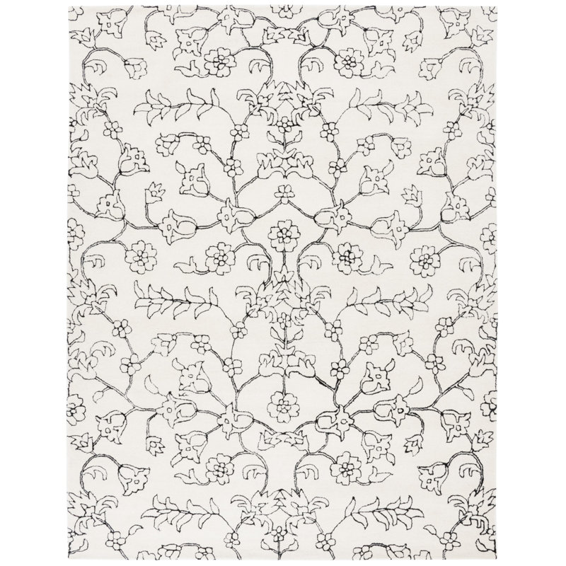Fifth Avenue Hand Tufted New Zealand Wool Floral Rug, Rectangle 8' x 10'