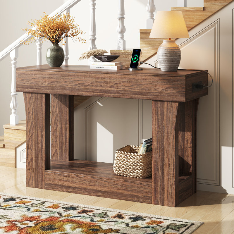 Modern 47"Narrow Console Table，Wooden Sofa Table Entryway Table