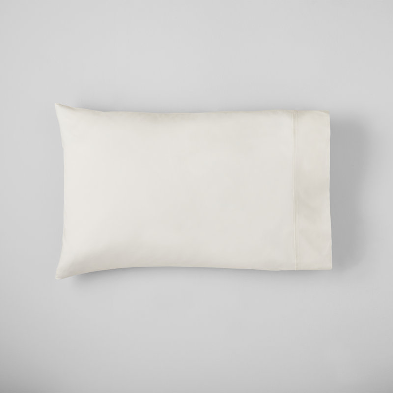 Coyer Classic Cotton Percale Pillowcase Set, Ivory, Standard - 2 Standard Pillowcases