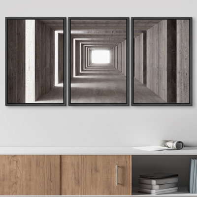 Architecture Building " Brutalist Tunnel Light Building Cities Cityscape " 3 - Pieces