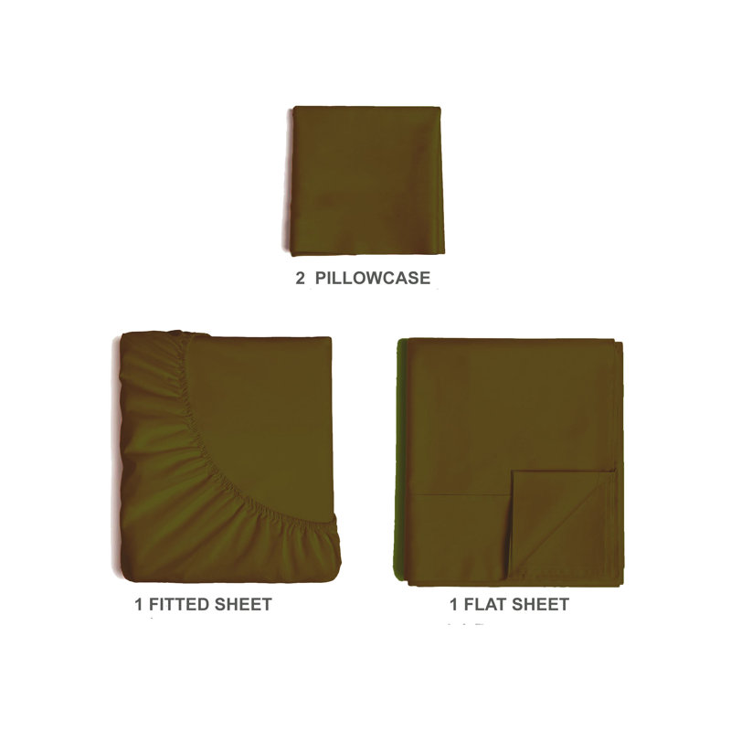  Ensemble de draps en rayonne de bambou 4 pièces Premium Luxury, Ensemble de draps pour taille de lit simple TG ave, Sauge